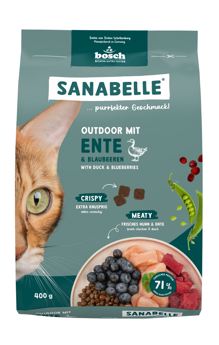 Sanabelle Katzen-Trockenfutter Outdoor mit Ente